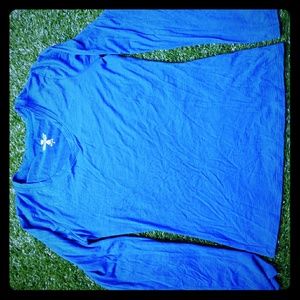 Seg'ments 100% merino wool blue long sleeve shirt